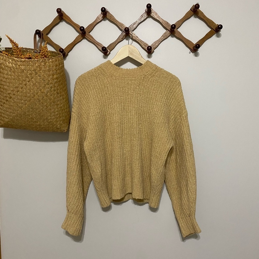 Frank & Oak Classic Tan Crew Neck Sweater
